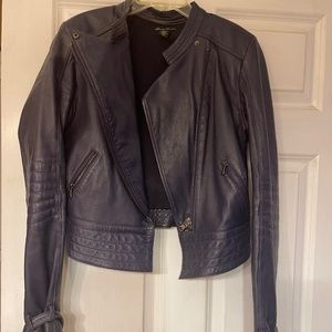Kenneth Cole Plum Leather Jacket Size M
